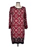 Studio One Print Burgundy Casual Dress Size L - photo 1