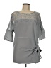 Gold Hawk Gray 3/4 Sleeve Blouse Size M - photo 1