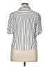 C established 1946 100% Rayon Stripes Silver Short Sleeve Blouse Size XL - photo 2