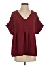 Entro 100% Polyester Burgundy Short Sleeve Blouse Size S - photo 1