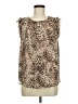 Ann Taylor LOFT 100% Polyester Animal Print Brown Sleeveless Blouse Size M - photo 1