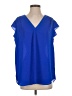 Chaus 100% Polyester Blue Short Sleeve Blouse Size S (estimated) - photo 1