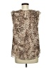 Ann Taylor LOFT 100% Polyester Animal Print Brown Sleeveless Blouse Size M - photo 2