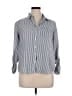 Velvet Heart Stripes Silver 3/4 Sleeve Button-Down Shirt Size L - photo 1