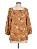 PREMISE 100% Polyester Orange 3/4 Sleeve Blouse Size M - photo 1