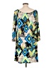 Assorted Brands 100% Polyester Print Blue Casual Dress Size M - photo 2