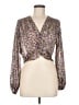 Sans Souci 100% Polyester Purple Long Sleeve Blouse Size M - photo 1