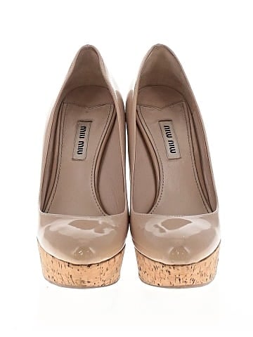 Miu Miu Patent Leather Cork Wedges  (view 2)