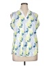 Pebble Beach Tropical Blue Sleeveless Blouse Size XL - photo 1