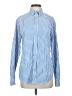Crown & Ivy Checkered-gingham Blue Long Sleeve Button-Down Shirt Size S - photo 1