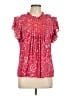 Tolani 100% Viscose Red Short Sleeve Blouse Size L - photo 1