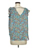 Ann Taylor LOFT 100% Polyester Blue Sleeveless Blouse Size M - photo 2