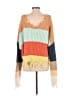 Storia 100% Acrylic Color Block Orange Pullover Sweater Size M - photo 2