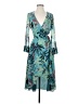 Bailey 44 100% Polyester Tropical Teal Cocktail Dress Size 4 - photo 1