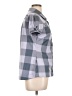 Houdini 100% Polyester Checkered-gingham Gray Short Sleeve Blouse Size L - photo 4