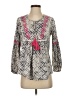 Solitaire 100% Cotton Gray 3/4 Sleeve Blouse Size S - photo 1