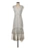 Tommy Hilfiger 100% Polyester Polka Dots Gray Ivory Cocktail Dress Size 4 - photo 1