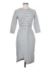 Calvin Klein Stripes Gray Casual Dress Size 4 - photo 1