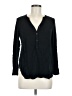 Merona 100% Rayon Black Long Sleeve Blouse Size M - photo 1