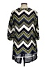 Masai Chevron-herringbone Blue 3/4 Sleeve Blouse Size M - photo 2