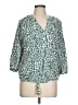 Como Blu 100% Rayon Animal Print Green 3/4 Sleeve Blouse Size L - photo 1