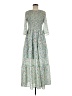 Code x Mode 100% Polyester Paisley Green Casual Dress Size M - photo 1
