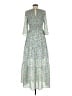 Code x Mode 100% Polyester Paisley Green Casual Dress Size M - photo 2