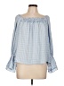 Max Studio 100% Polyester Blue 3/4 Sleeve Blouse Size L (estimated) - photo 1