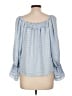 Max Studio 100% Polyester Blue 3/4 Sleeve Blouse Size L (estimated) - photo 2