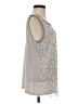 Jennifer Lopez 100% Polyester Silver Sleeveless Blouse Size S - photo 4