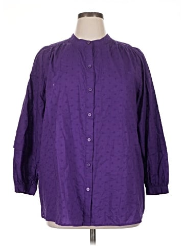 Lane Bryant 3/4 Sleeve Button-Down Shirt (view 1)