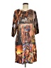 Notations Print Brown Casual Dress Size M - photo 1