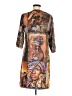 Notations Print Brown Casual Dress Size M - photo 2