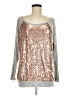 Bibi Metallic Silver Gray Long Sleeve Top Size M - photo 1