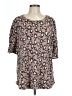 Bombom Brown Short Sleeve Blouse Size L - photo 1