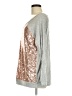 Bibi Metallic Silver Gray Long Sleeve Top Size M - photo 5