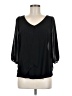Iz Byer 100% Polyester Black 3/4 Sleeve Blouse Size M - photo 1