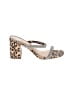 Vince Camuto Animal Print Leopard Print Tan Silver Sandals Size 7 1/2 - photo 1