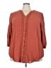 Torrid 100% Rayon Brown 3/4 Sleeve Button-Down Shirt Size 3X Plus (3) - photo 1