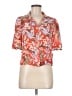 Maje 100% Viscose Floral Orange Short Sleeve Blouse Size Med (2) - photo 1