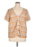 Shein Curve 100% Polyester Orange Short Sleeve Blouse Size 14 Plus (1) - photo 1
