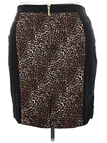 MICHAEL Michael Kors Faux Leather Skirt (view 2)