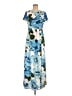 Paper Crown 100% Polyester Floral Blue Casual Dress Size M - photo 1