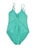 Old Navy Solid Teal One Piece Swimsuit Size L - photo 1