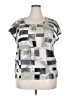 Unbranded 100% Polyester Silver Short Sleeve Blouse Size XXL - photo 1