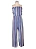 Collective Concepts 100% Polyester Stripes Blue Jumpsuit Size S - photo 1