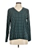 Lands' End Polka Dots Teal Long Sleeve Blouse Size M - photo 1