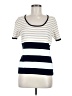 Chaps Stripes Ivory Short Sleeve T-Shirt Size L - photo 1