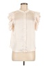 Reset 100% Polyester Ivory Short Sleeve Blouse Size M - photo 1