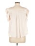 Reset 100% Polyester Ivory Short Sleeve Blouse Size M - photo 2